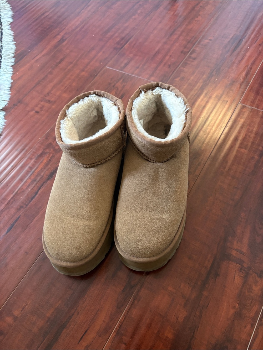 Kids Plush-Lined Ankle Boots in Chestnut Brown